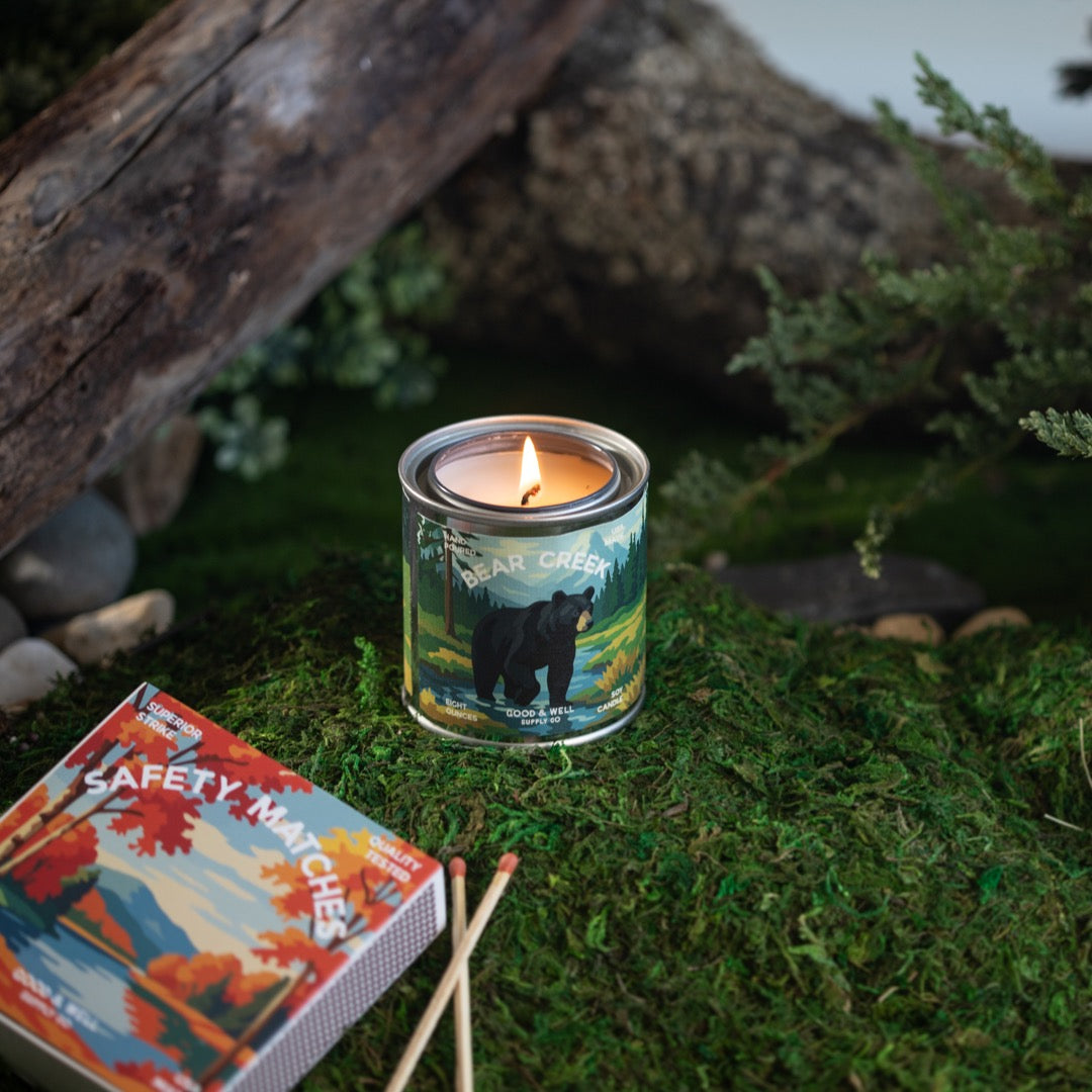 Autumn Lake & Deer Square Matchbox